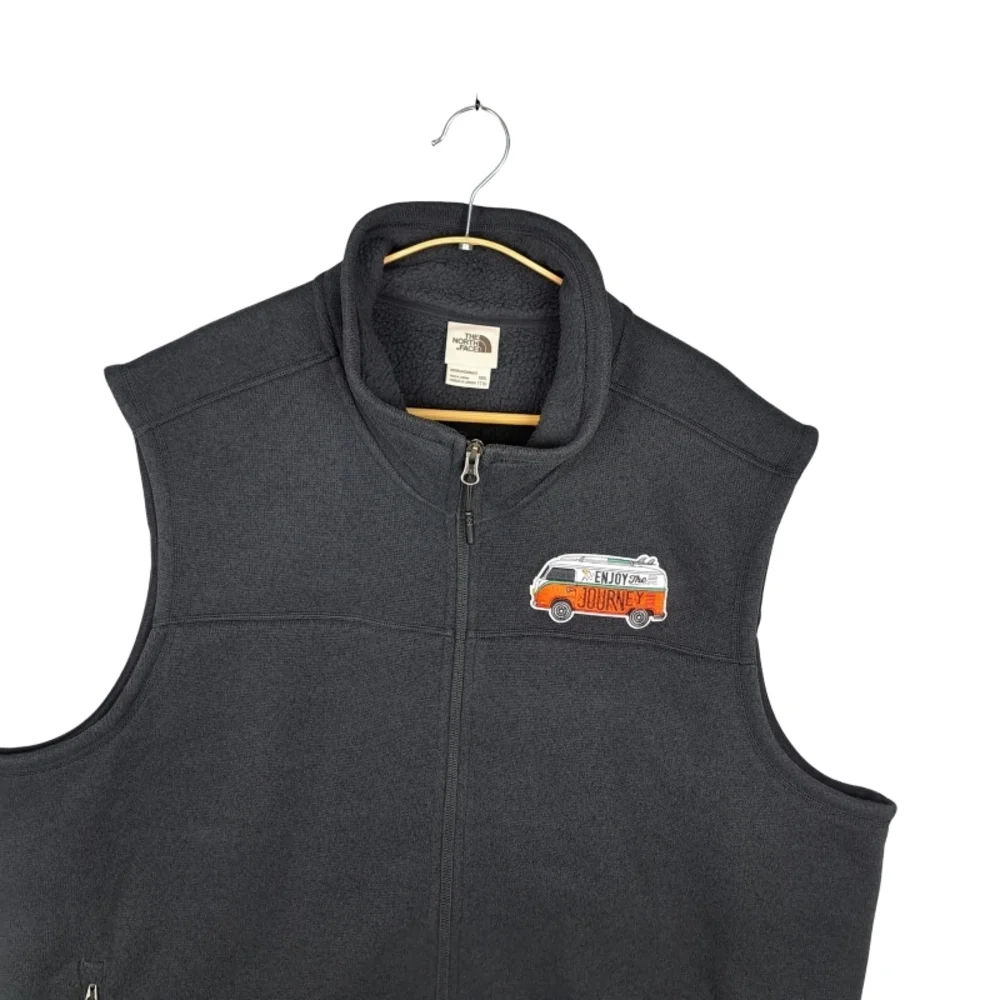 The North Face Men's XXXL Windwall Fleece Sweater Vest 'Enjoy the Journey' Black